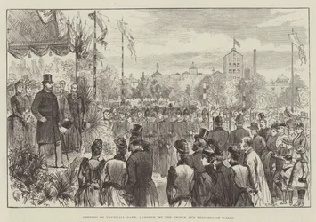 Eröffnung des Vauxhall Parks, Lambeth, durch den Prinzen und die Prinzessin von Wales